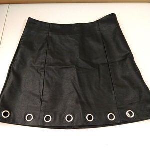 Forever 21 black faux leather mini skirt.
